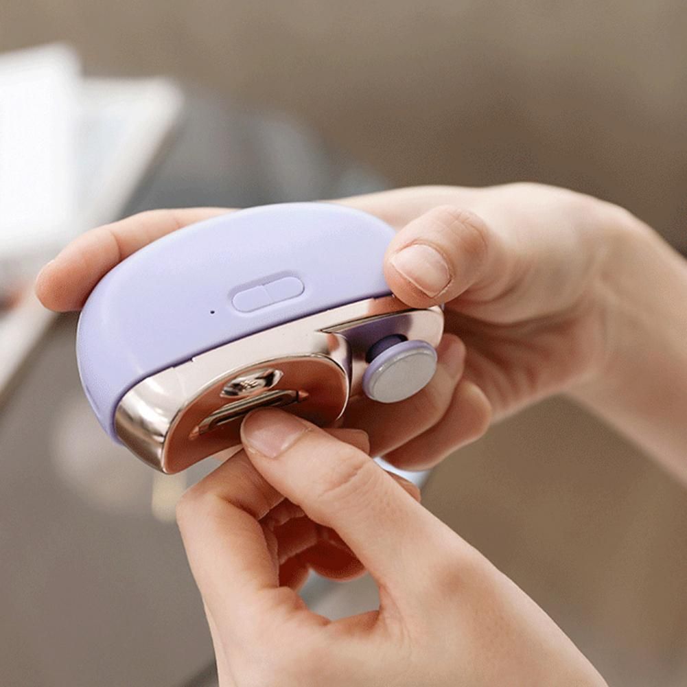 Coupe-ongles électrique automatique 3-en-1 avec polissage – Nouveau modèle 2025, idéal pour adultes et seniors – Lime à ongles intégrée (Rose)